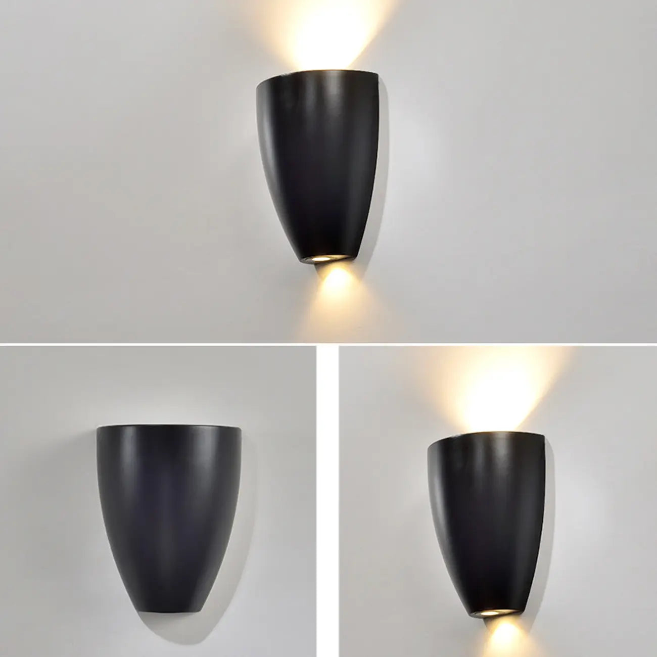 Applique murale LED noire moderne pour salle de bain