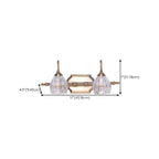 Applique murale moderne à trois lampes en laiton avec globe, à placer au-dessus du miroir.