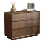 Commode double minimaliste en bois brun avec 9 tiroirs de rangement