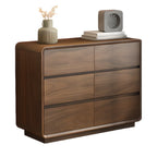 Commode double minimaliste en bois brun avec 9 tiroirs de rangement