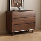 Commode double minimaliste en bois brun avec 9 tiroirs de rangement