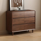 Commode double minimaliste en bois brun avec 9 tiroirs de rangement
