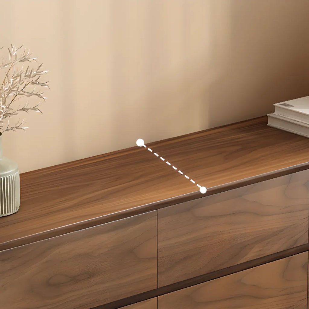 Commode double minimaliste en bois brun avec 9 tiroirs de rangement
