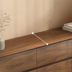 Commode double minimaliste en bois brun avec 9 tiroirs de rangement