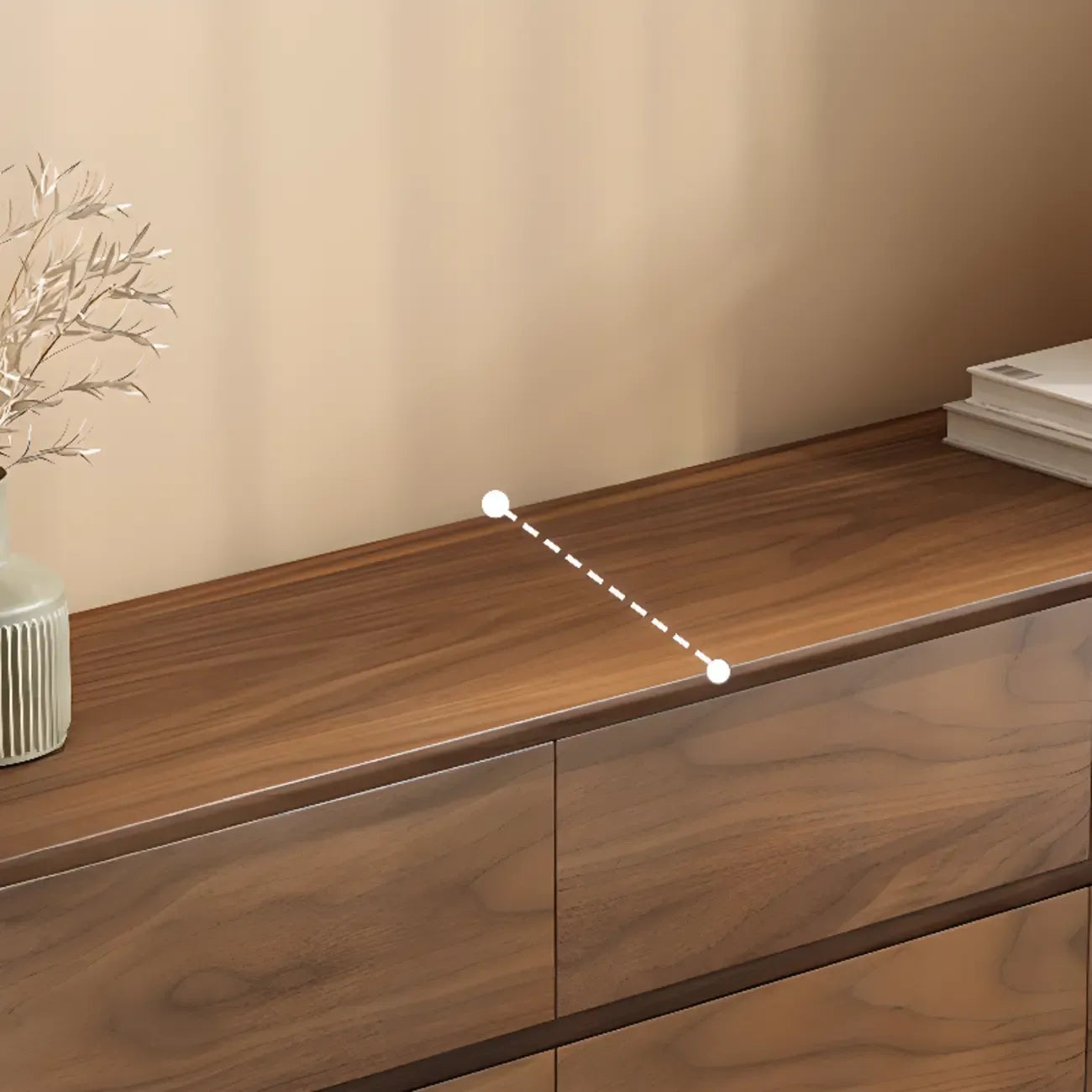 Commode double minimaliste en bois brun avec 9 tiroirs de rangement