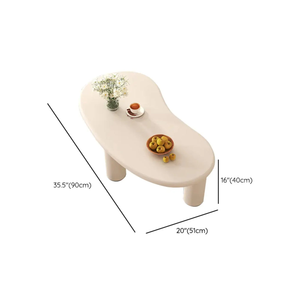 Petite table basse blanche moderne de forme irrégulière, facile à assembler