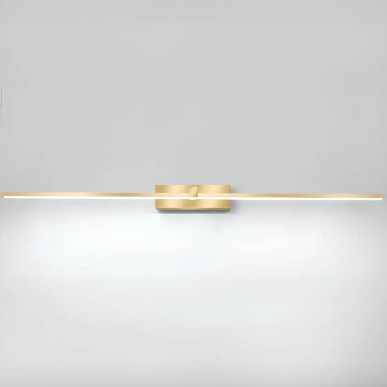 Applique murale LED dorée linéaire à 1 lumière pour salle de bain