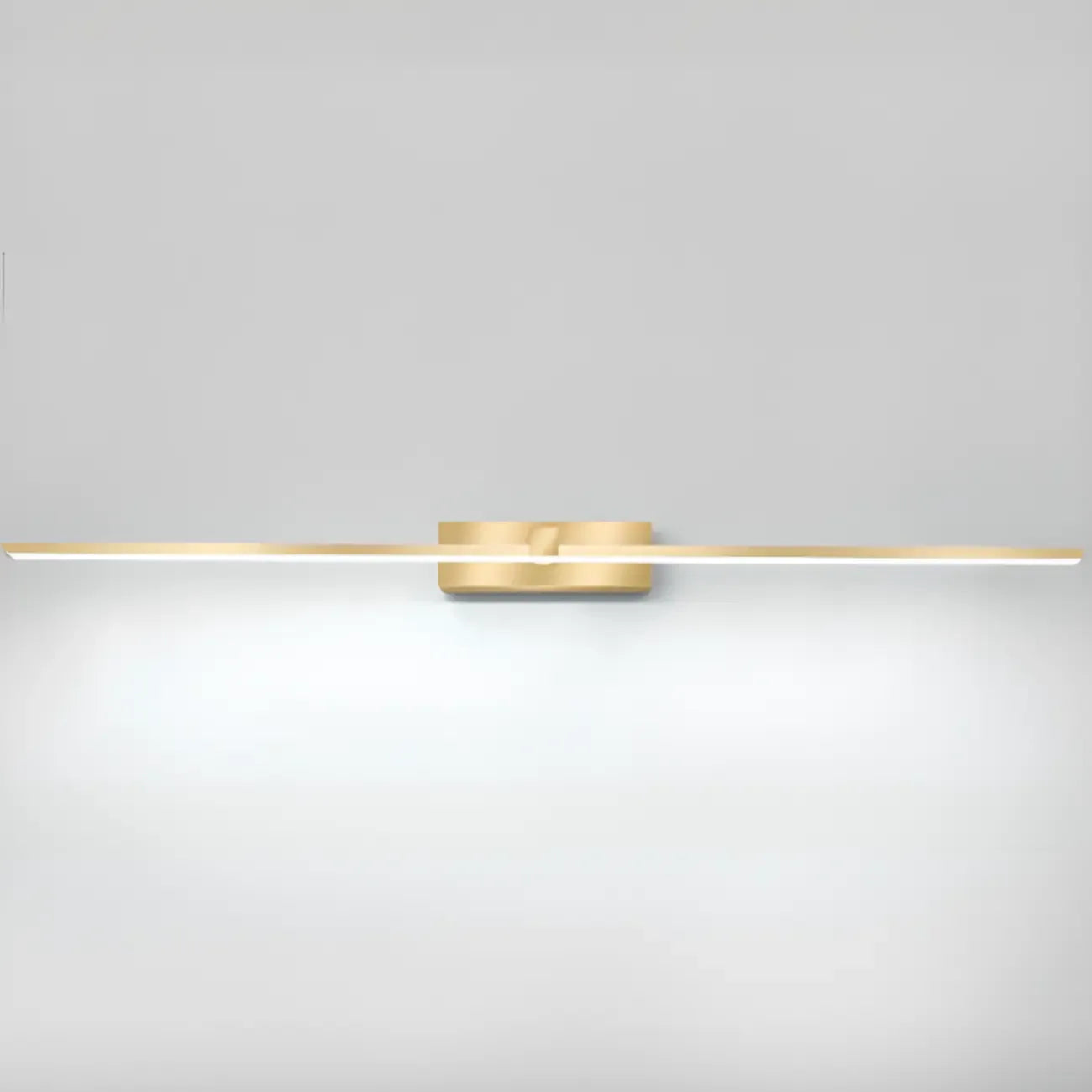Applique murale LED dorée linéaire à 1 lumière pour salle de bain