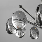 Lustres modernes réglables en métal gris argenté et coquillage