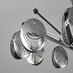 Lustres modernes réglables en métal gris argenté et coquillage