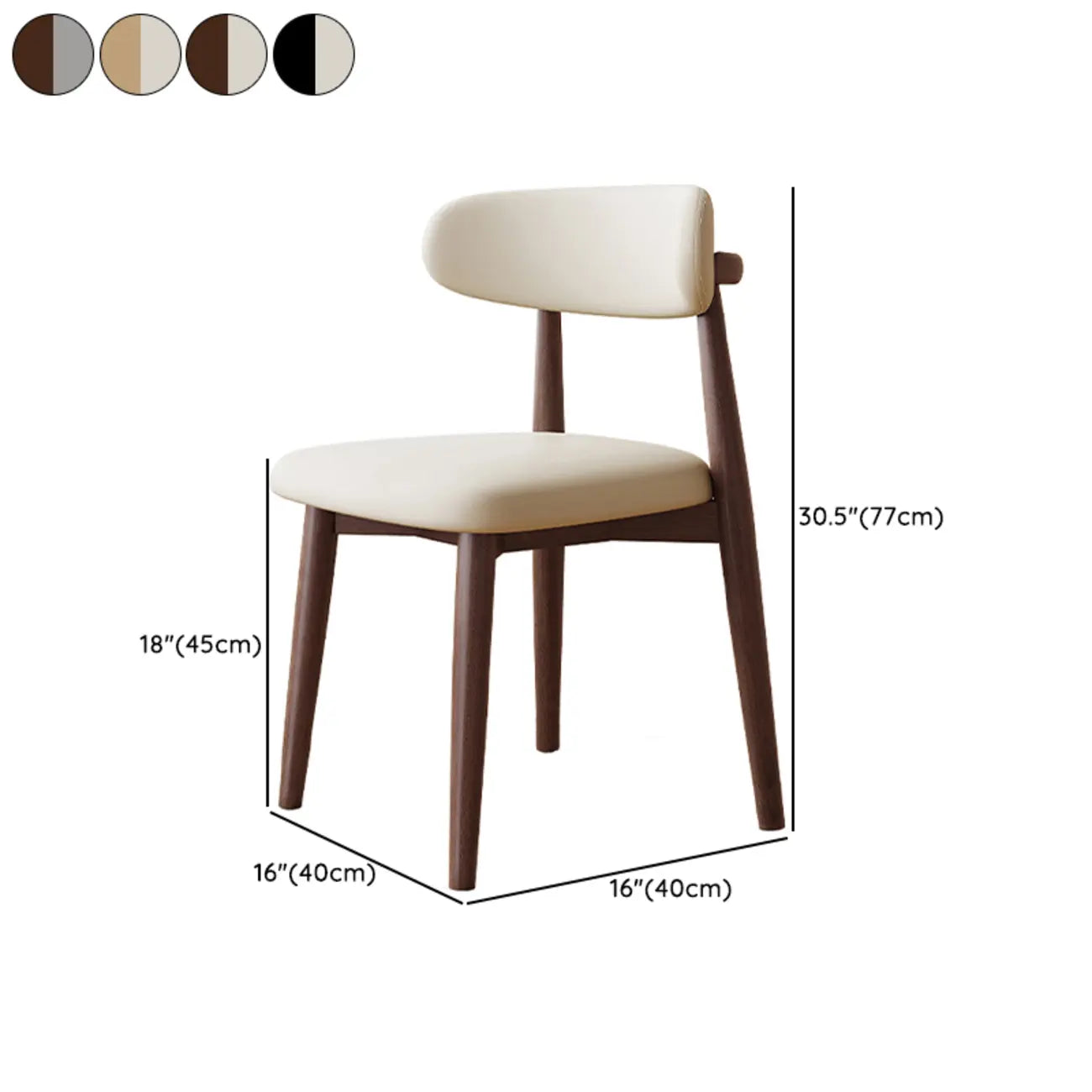 Ensemble de 2 chaises de salle à manger en bois de style moderne du milieu du siècle
