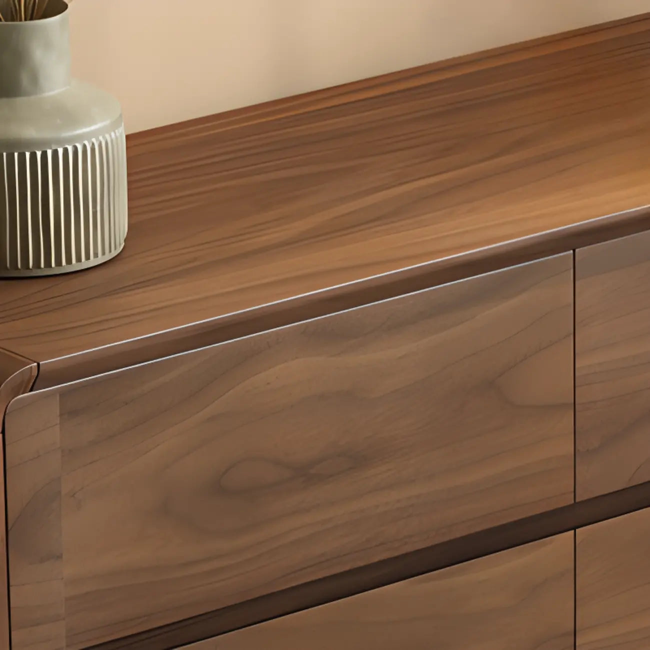 Commode double minimaliste en bois brun avec 9 tiroirs de rangement