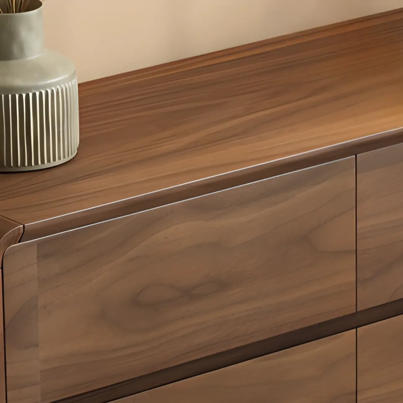 Commode double minimaliste en bois brun avec 9 tiroirs de rangement