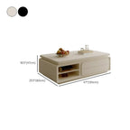 Table basse rectangulaire moderne en bois noir avec tiroirs