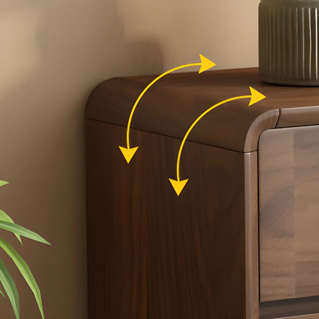 Commode double minimaliste en bois brun avec 9 tiroirs de rangement