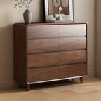 Commode double minimaliste en bois brun avec 9 tiroirs de rangement