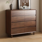 Commode double minimaliste en bois brun avec 9 tiroirs de rangement
