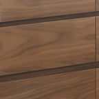 Commode double minimaliste en bois brun avec 9 tiroirs de rangement