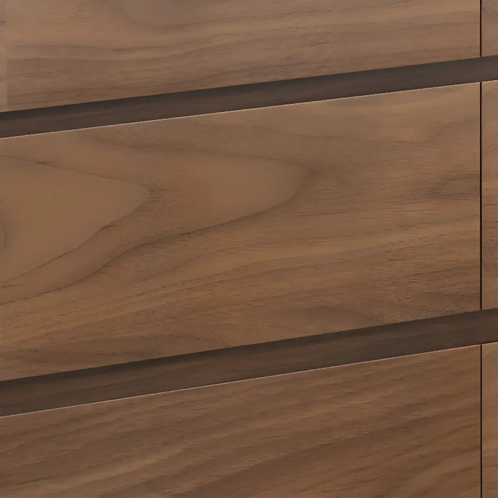 Commode double minimaliste en bois brun avec 9 tiroirs de rangement