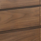 Commode double minimaliste en bois brun avec 9 tiroirs de rangement