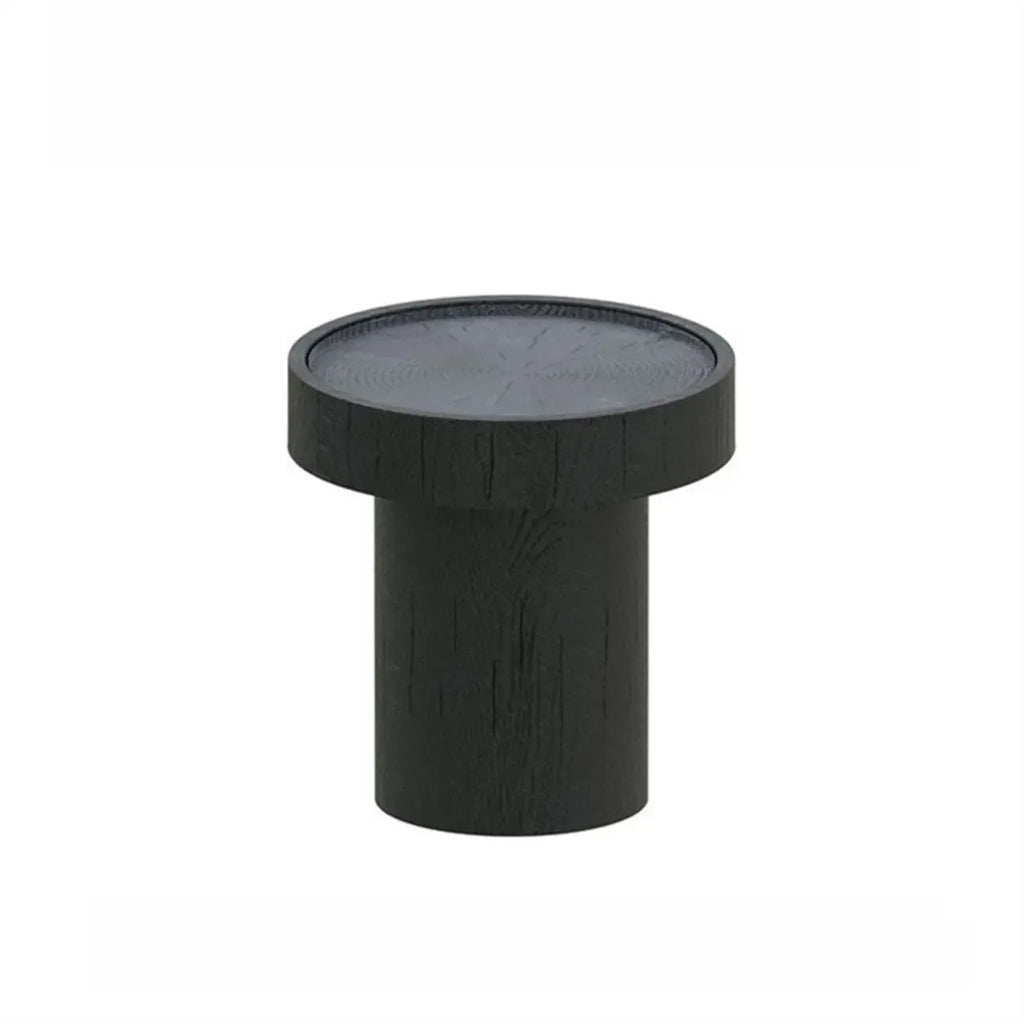 Table basse moderne en bois massif noir au design unique