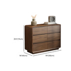 Commode double minimaliste en bois brun avec 9 tiroirs de rangement