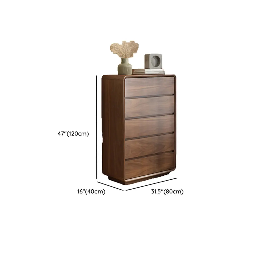 Commode double minimaliste en bois brun avec 9 tiroirs de rangement