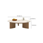 Table basse ronde moderne en bois blanc pour salon