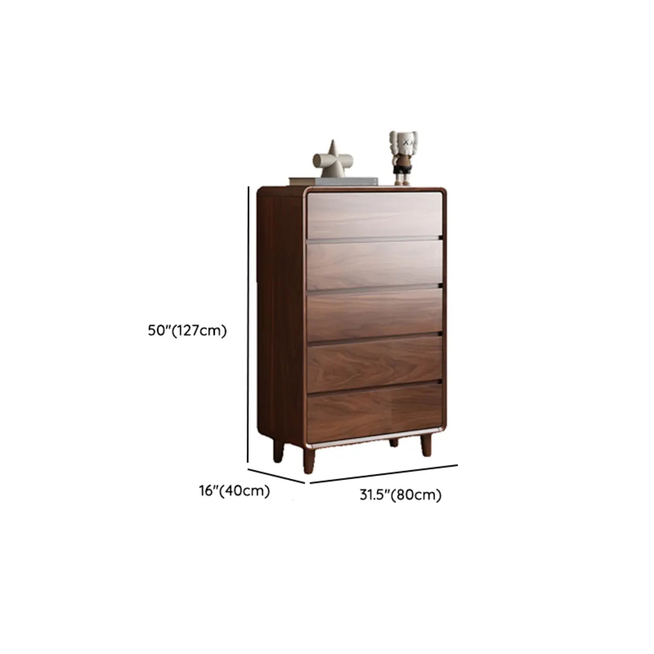 Commode double minimaliste en bois brun avec 9 tiroirs de rangement