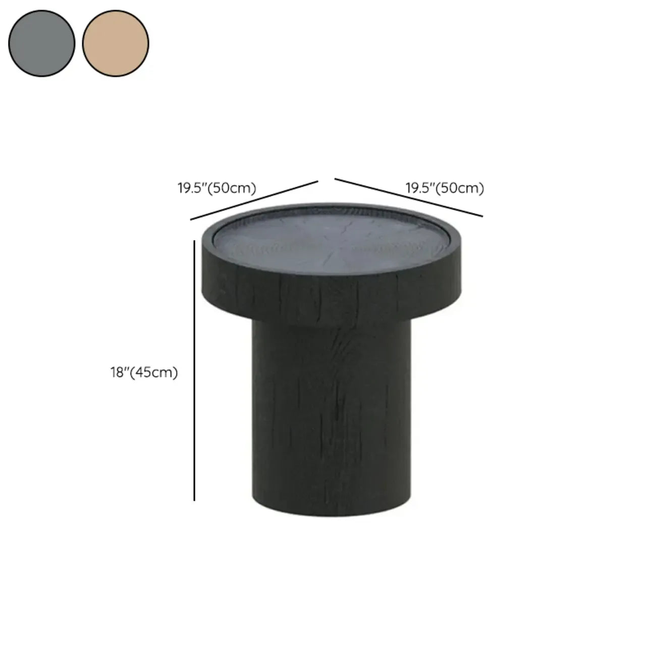 Table basse moderne en bois massif noir au design unique