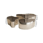 Table basse moderne abstraite en métal et miroir