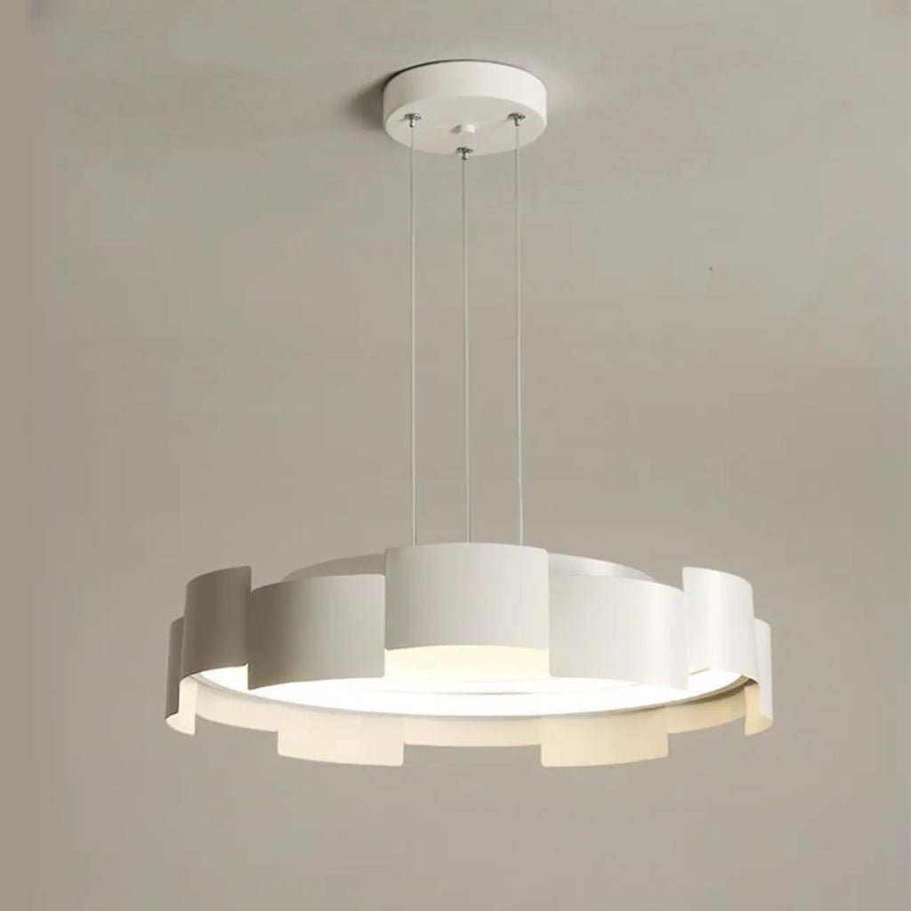 Lustre moderne rond à LED blanches réglable