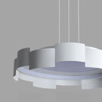Lustre moderne rond à LED blanches réglable