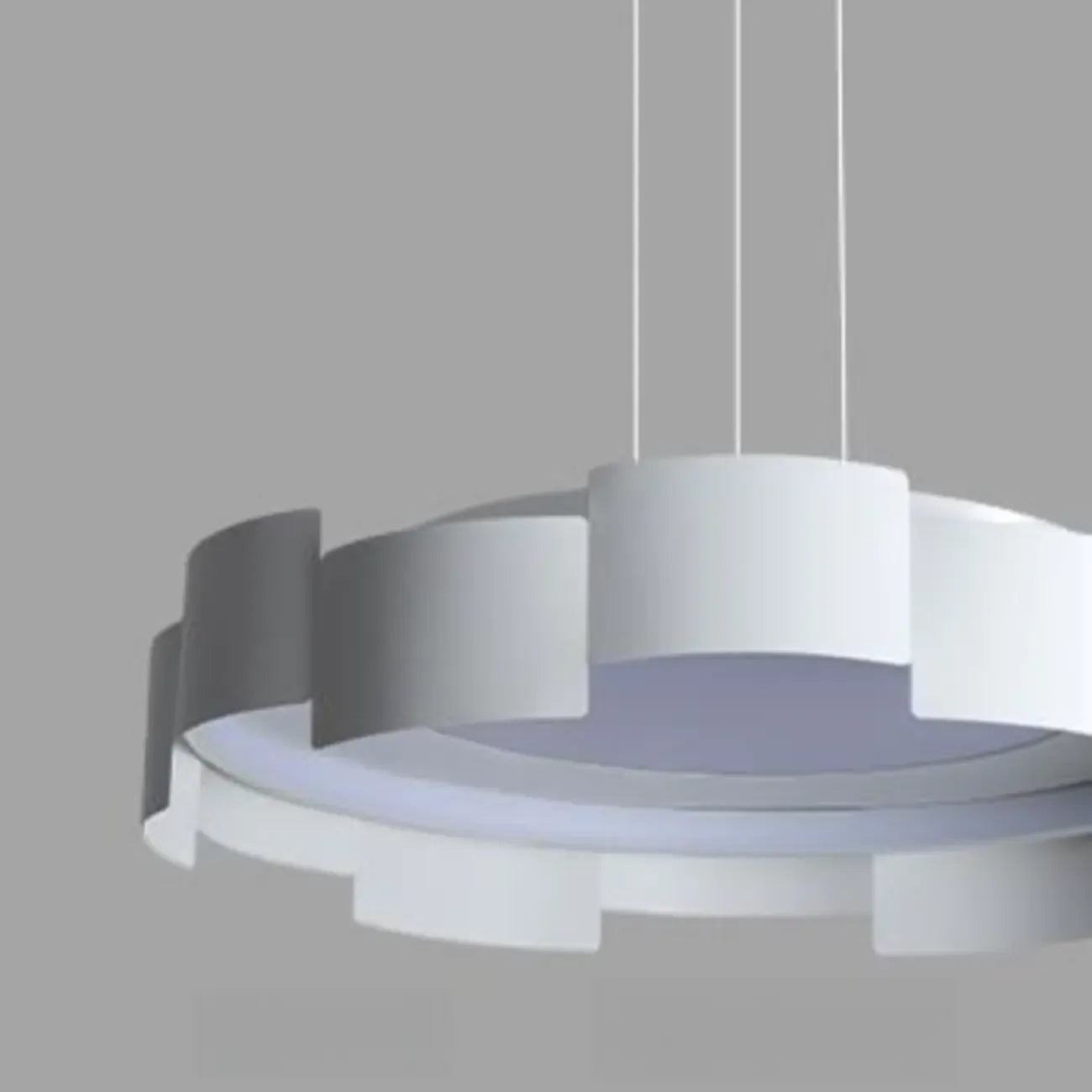 Lustre moderne rond à LED blanches réglable