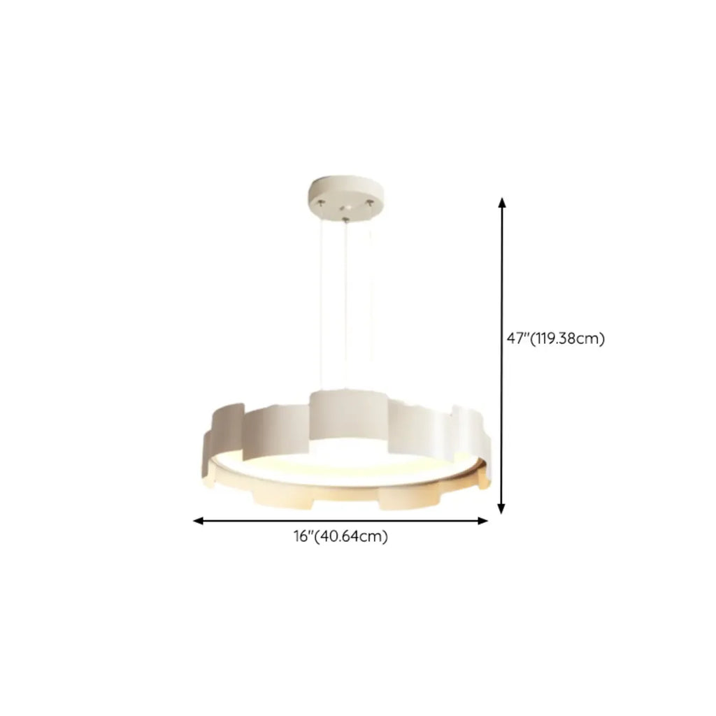 Lustre moderne rond à LED blanches réglable