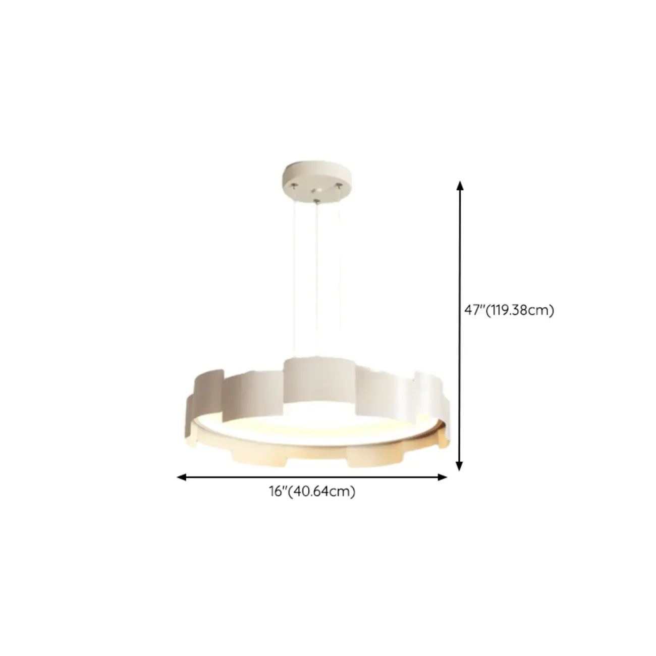 Lustre moderne rond à LED blanches réglable