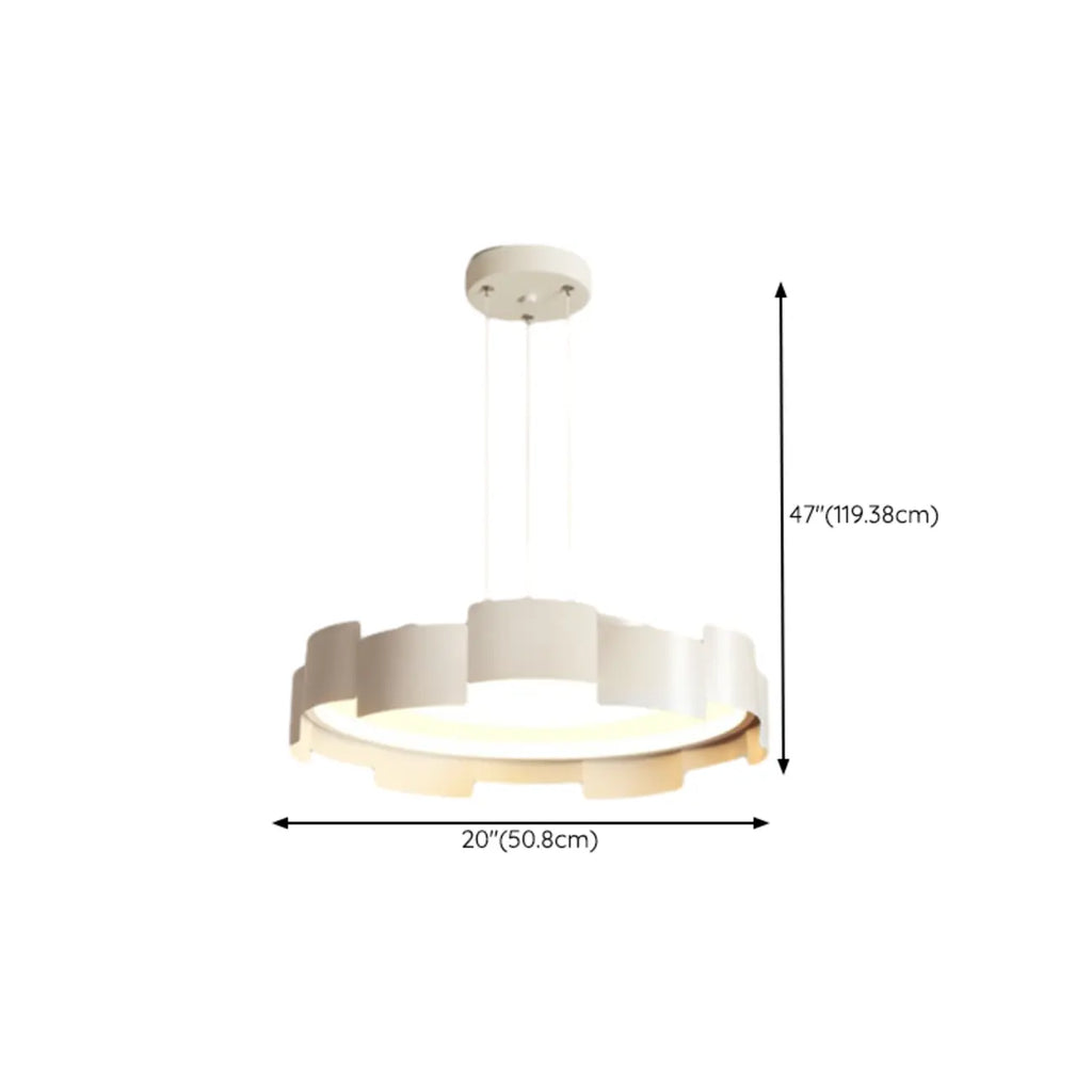 Lustre moderne rond à LED blanches réglable