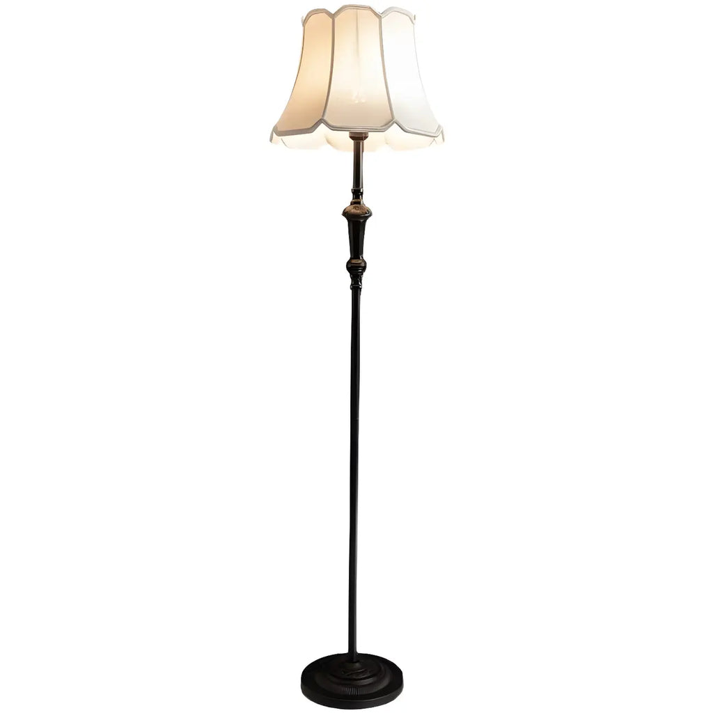 Lampadaire élégant et traditionnel avec abat-jour en tissu géométrique pour salon