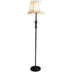 Lampadaire élégant et traditionnel avec abat-jour en tissu géométrique pour salon