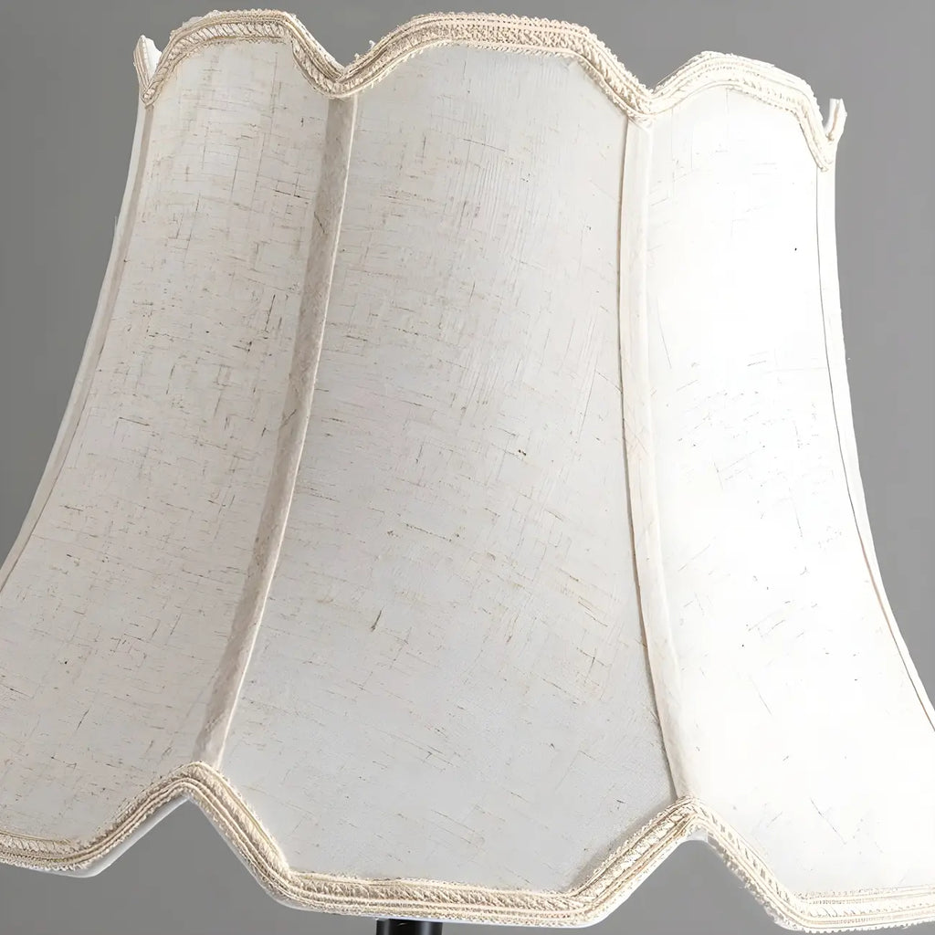 Lampadaire élégant et traditionnel avec abat-jour en tissu géométrique pour salon
