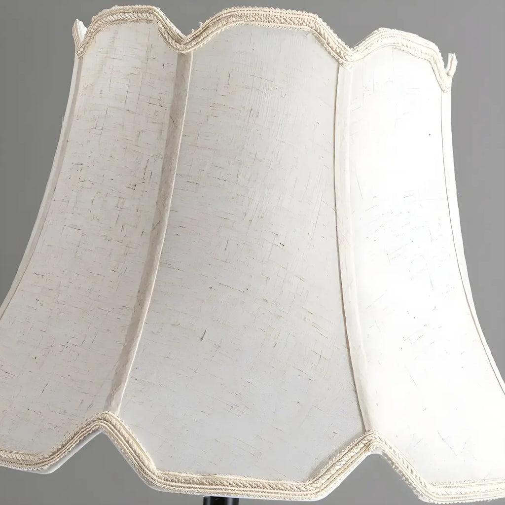 Lampadaire élégant et traditionnel avec abat-jour en tissu géométrique pour salon