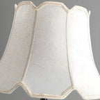 Lampadaire élégant et traditionnel avec abat-jour en tissu géométrique pour salon