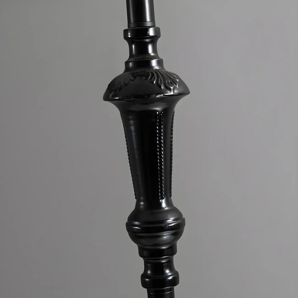 Lampadaire élégant et traditionnel avec abat-jour en tissu géométrique pour salon