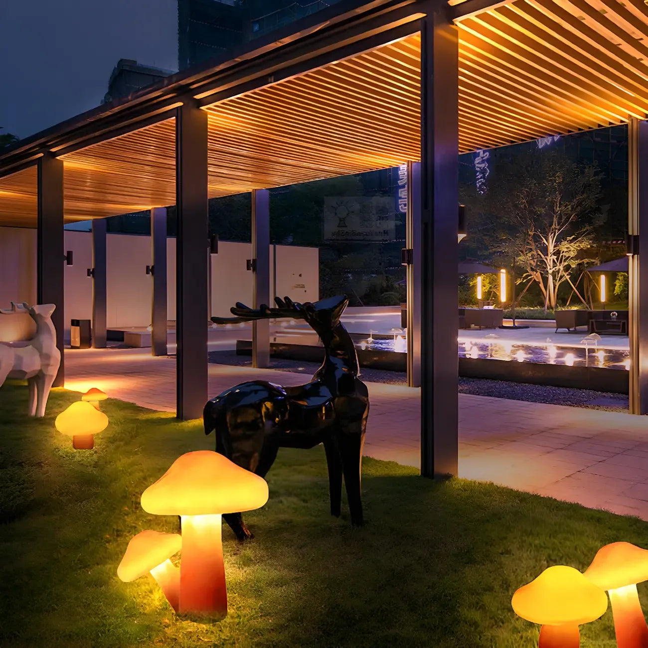 Ravissante lampe LED en forme de champignon pour allée de jardin