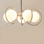 Lustre moderne à globe LED avec design circulaire en verre