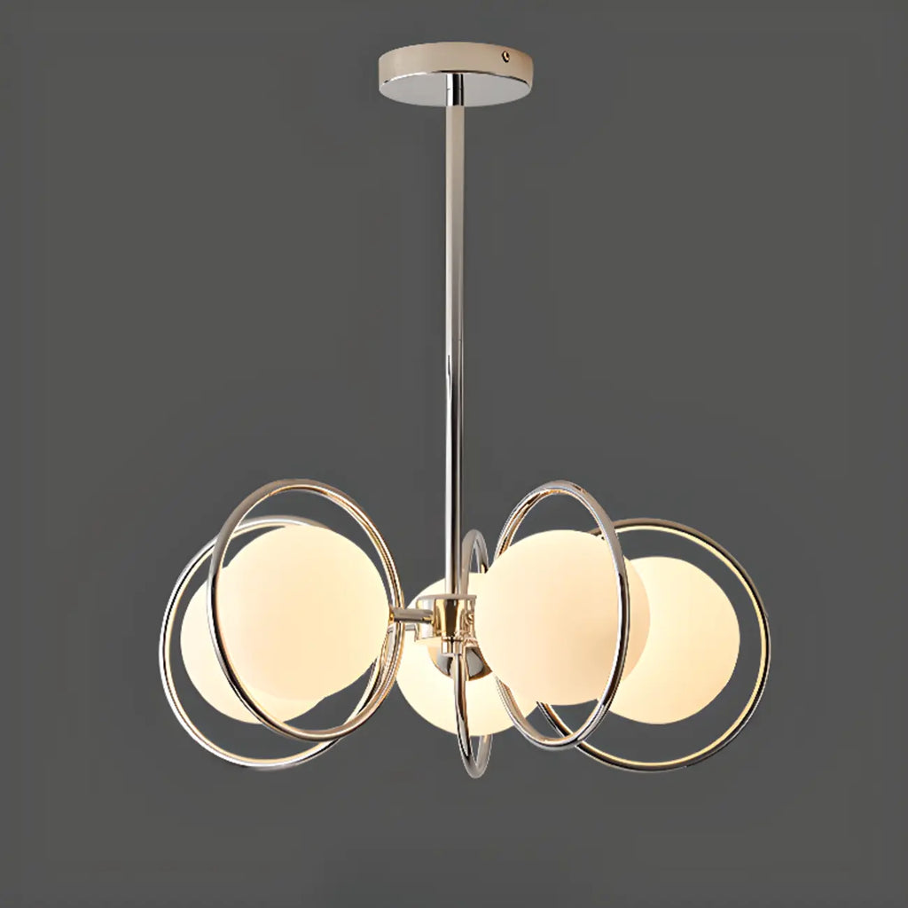 Lustre moderne à globe LED avec design circulaire en verre