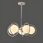 Lustre moderne à globe LED avec design circulaire en verre