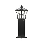 Borne lumineuse LED rustique en métal doré pour allée de cour