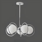 Lustre moderne à globe LED avec design circulaire en verre