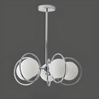 Lustre moderne à globe LED avec design circulaire en verre